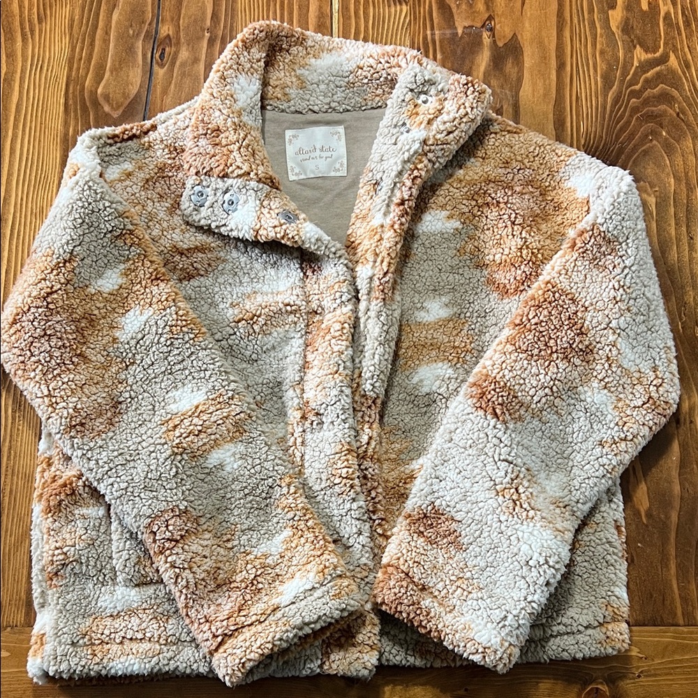 Altar'd State Cream and Brown Teddy Jacket